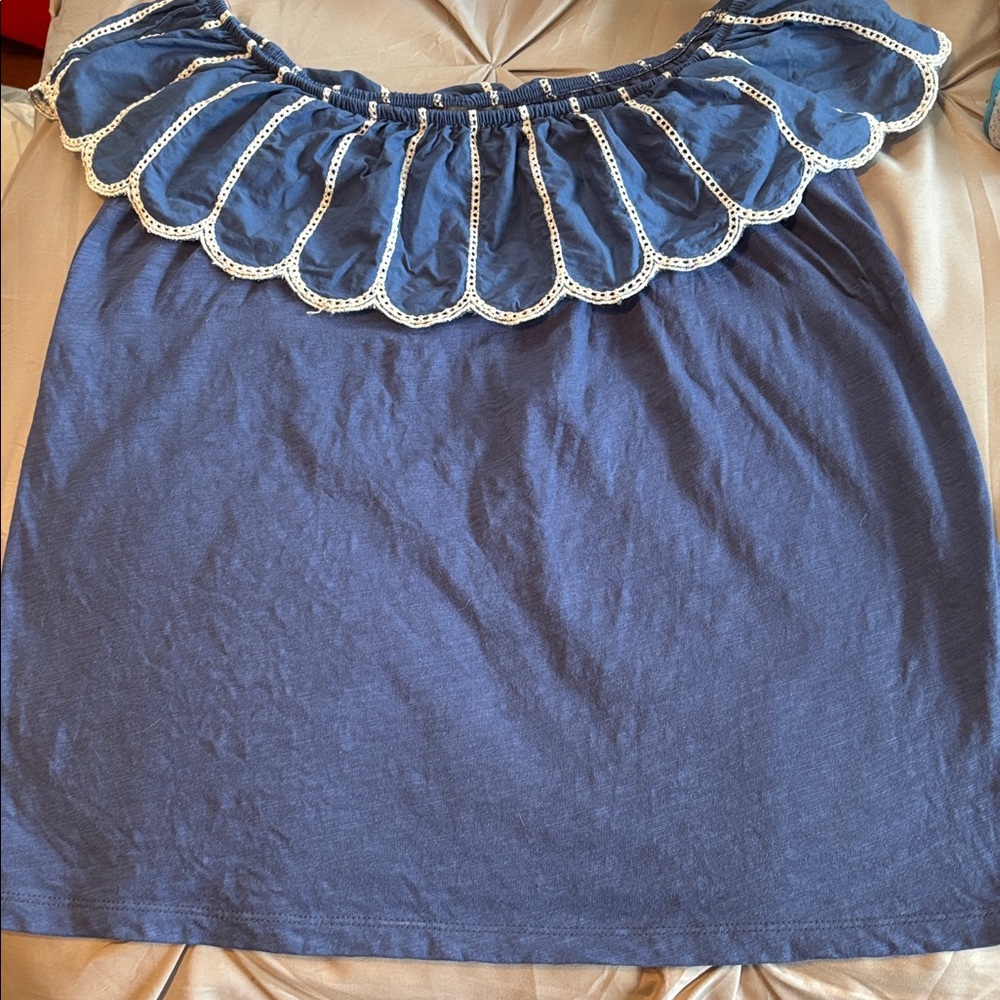 Primark Navy Top with White Detailing